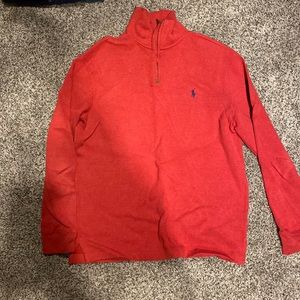 Three-quarter zip Ralph Lauren polo red sweater